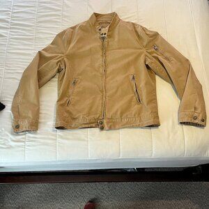 Banana Republic Men's Short Jacket Moto/Cafe Racer Style - Size Medium - Tan